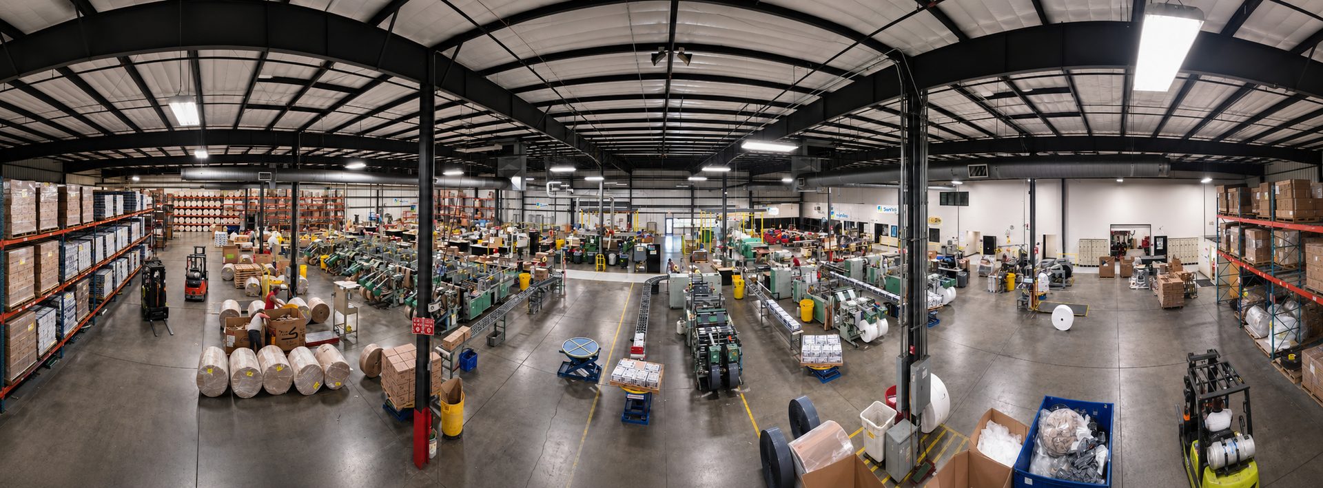 Panoramic view of the Envision warehouse interior