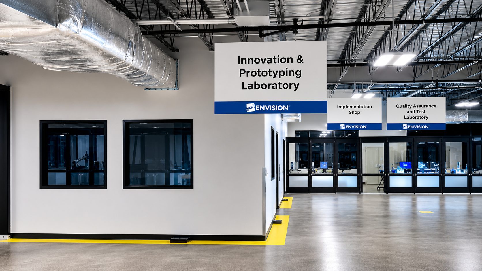 Envision Innovation and Prototyping Laboratory, with the Implementation Shop and Quality Assurance and Test Laboratory beyond